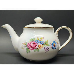 Royal Albert Works Astbury Staffordshire Floral fine bone china Teapot RARE!